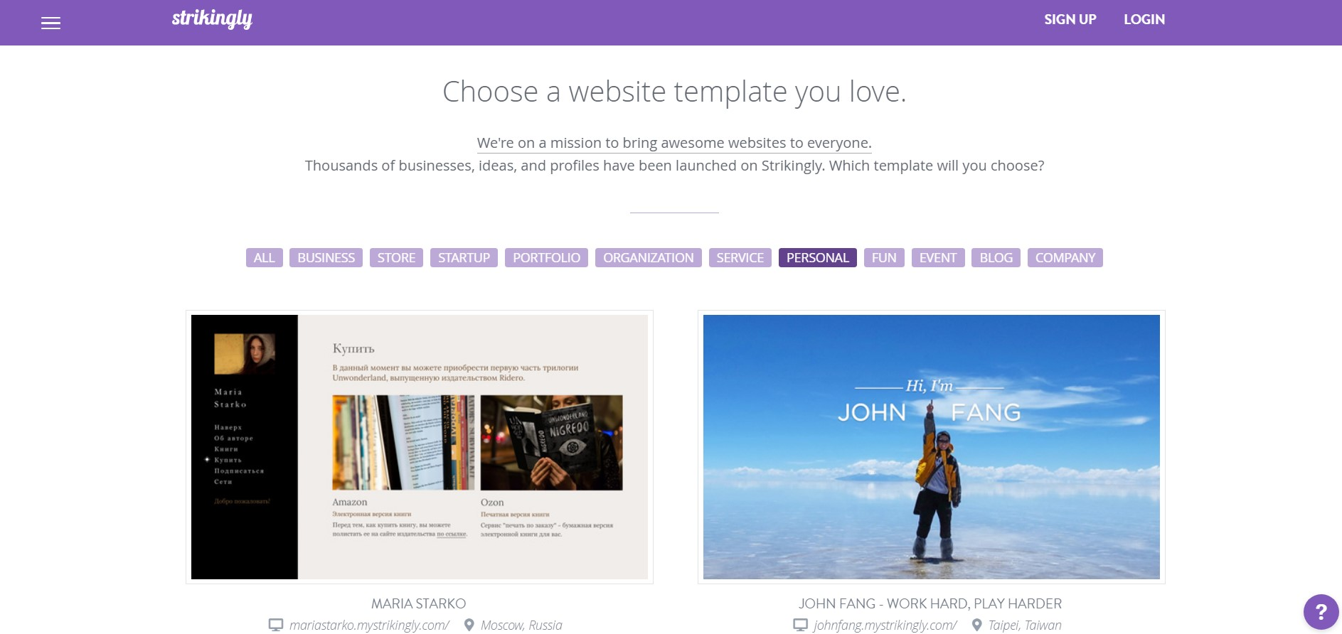 Strikingly Templates Page Strikingly Templates Page